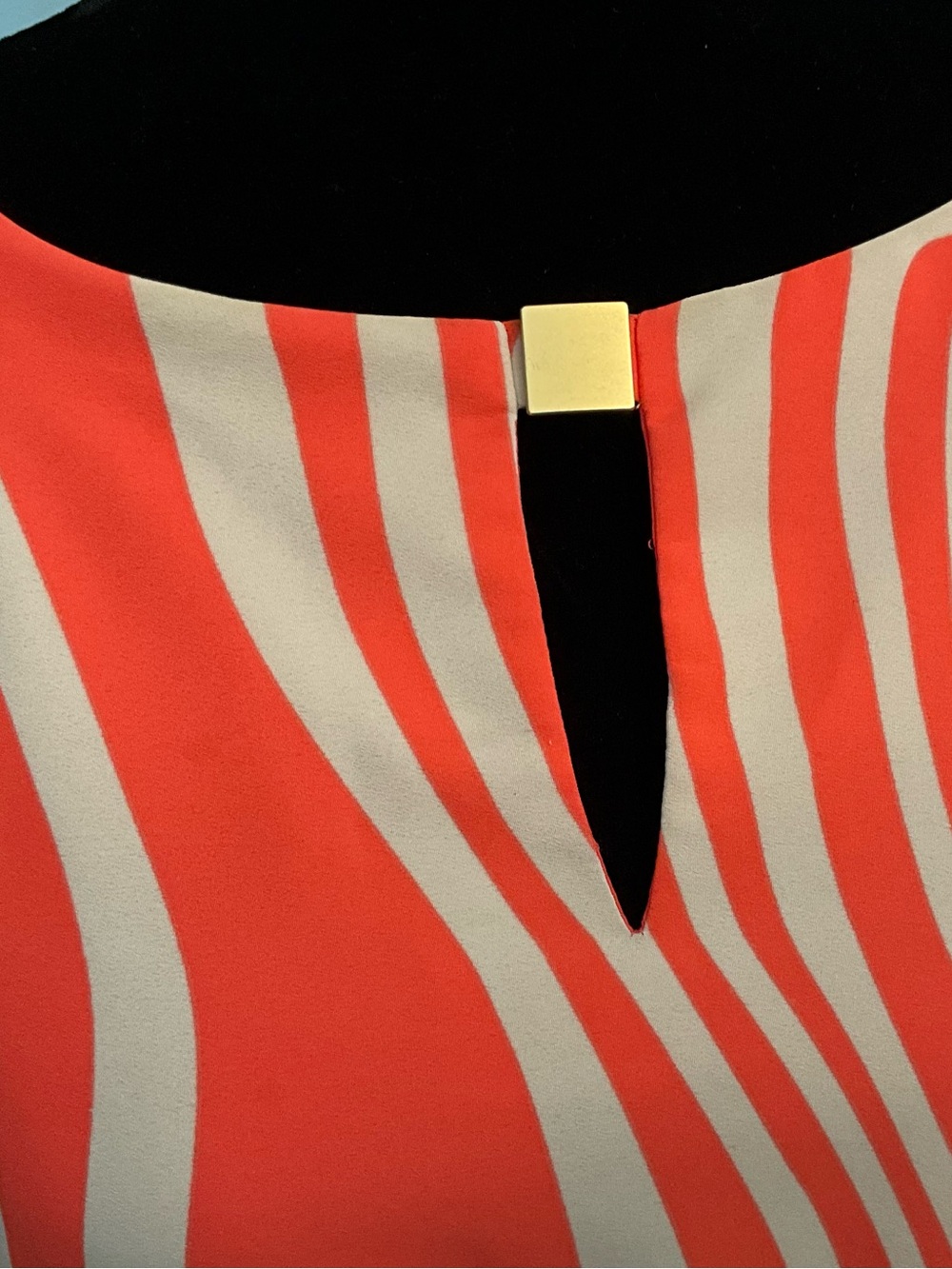 Size 6 Date Dress Tahari Orange Cream Long-Sleeve Mini Dress Work Dress - Picture 10 of 15